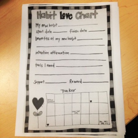 Habit Love Chart - 21 Day Challenge worksheet
